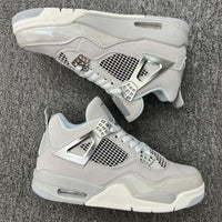 Retro Basketball Shoes, Gray Silver Colorway, Metallic Finish, Lace Up Design, Casual Gift for Shoe Lovers