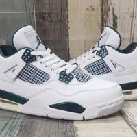 Mid Top Sneakers, White Green Colorway, Lace Up Design, Casual Gift for Sneaker Fans