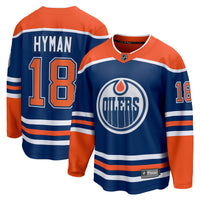 Edmonton Oilers Zach Hyman Royal Home Breakaway Player Jersey