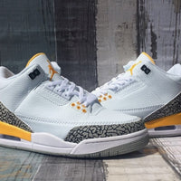Sneakers, White Yellow Colorway, Lace Up Design, Casual Gift for Sneaker Fans
