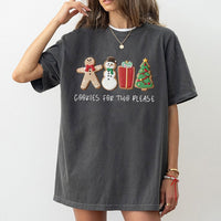 Adorable Pregnancy Reveal Holiday T-Shirt, Cookies for Two Please Christmas T-Shirt, Expecting Mom Christmas T-Shirt, Baby Announcement Tee