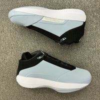 Low Top Basketball Shoes, Blue Black Gray Colorway, Suede Footwear, Lace Up Design, Casual Gift for Shoe Lovers