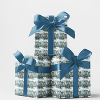 Winter Eiffel Tower Gift Wrap, Snowy Paris Christmas Wrapping Paper, French Holiday Travel Wrapping Paper Roll, France Lover Gift Wrap Paper
