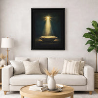 Holy Manger Christian Canvas Print, Star of Bethlehem Nativity Canvas Wall Art, Religious Christmas Scene Decor, Holiday Faith Home Present