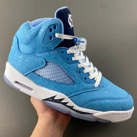 Retro High Top Sneakers, Blue Colorway, Cracked Pattern, Lace Up Design, Casual Gift for Sneaker Fans
