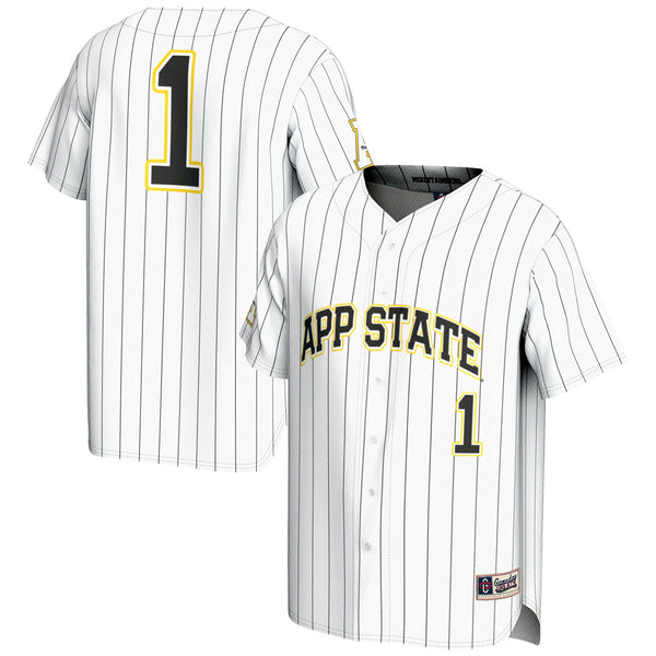 #1 Appalachian State Mountaineers Lightweight Baseball Jersey - White