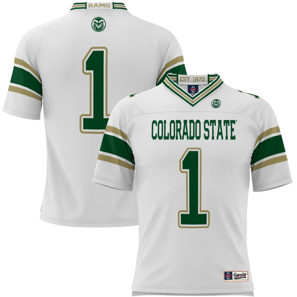 #1 Colorado State Rams Endzone Football Jersey - White