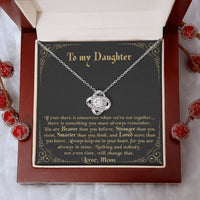 Cubic Zirconia Pendant Necklace, To My Daughter Love Knot Necklace, Meaningful Christmas Present for Her, Daughter Birthday Necklace Jewelry