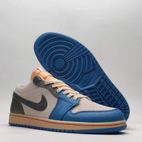Low Top Sneakers, Blue Gray Colorway, Lace Up Design, Casual Gift for Sneaker Fans
