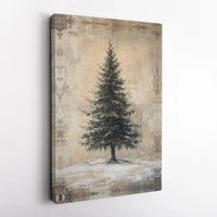 Snowy Christmas Landscape Poster, Rustic Winter Pine Tree Wall Art, Comfy Cabin Wall Art, Winter Holiday Wall Art, Nature Digital Download