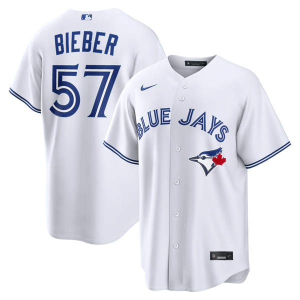 Toronto Blue Jays Shane Bieber White Home Replica Jersey