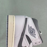 Basketball Shoes, White Gray Colorway, Retro, Vintage, Mid Top, Lace Up Design, Casual Gift for Shoe Lovers