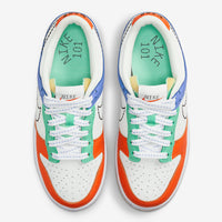 Low Top Sneakers, Blue Orange White Colorway, Lace Up Design, Casual Gift for Sneaker Fans