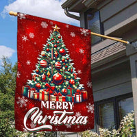 Merry Christmas Holiday Yard Flag, Christmas Tree Garden Flag, Festive Winter Outdoor Decor, Double Sided Lawn Banner