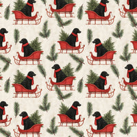 Red Sleigh Dog Gift Wrap, Black Poodle Christmas Wrapping Paper, Festive Puppy Holiday Paper, Dog Lover Christmas Wrapping Paper Roll