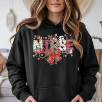 Festive Holiday Medical Graphic Sweatshirt, Christmas Nurse Hoodie, Healthcare Worker Pullover, Adorable RN LPN Hooded Sweater, Nursing Present