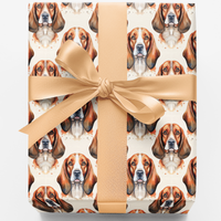 Adorable Hound Dog Gift Wrap, Basset Hound Wrapping Paper, Low and Loyal Basset Wrapping Paper, Christmas Pet Present Wrap, Dog Lover Present
