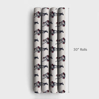 Vintage Sport Santa Gift Wrap, Baseball Santa Wrapping Paper, Sketch Santa Wrapping Paper, Retro Christmas Gift Wrap, Sports Holiday Paper
