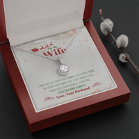 Cubic Zirconia Pendant Necklace, Eternal Hope Necklace for Wife, White Gold Pendant Necklace, Romantic Christmas Jewelry Present for Her
