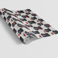 Santa Paws Dog Gift Wrap, Black Labrador Christmas Wrapping Paper, Black Lab Holiday Wrapping Paper, Festive Dog Lover Gift Wrapping Paper