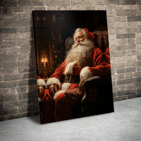 Sleeping Santa Portrait Canvas Print, Vintage Santa Claus Wall Art, Christmas Holiday Wall Decor, Digital Download Xmas Poster Present
