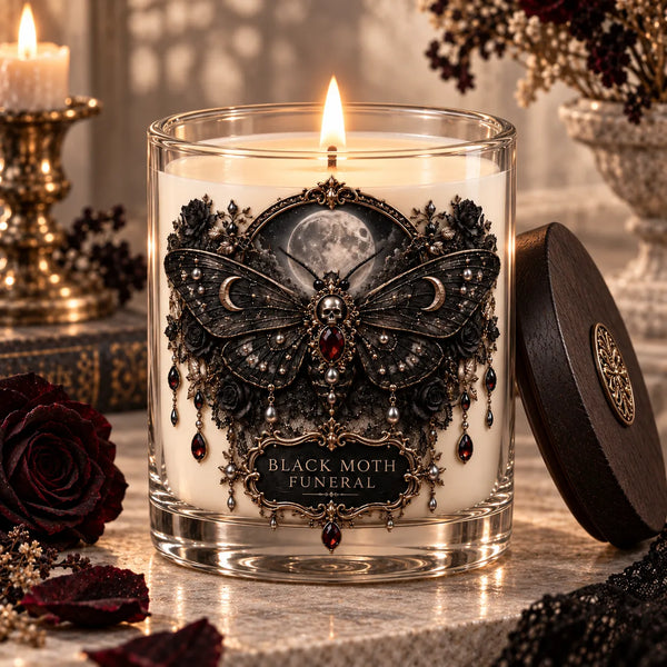Black Moth Funeral - Gothic Moonlight Statement Candle - main