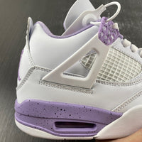 Sneakers, White Purple Colorway, Leather Footwear, Lace Up Design, Casual Gift for Sneaker Fans
