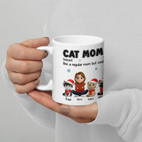 Like A Regular Mom but Cooler Custom Cat Mug, Personalized Cat Mom Ceramic Mug, Adorable Pet Avatar Coffee Cup, Christmas Present for Cat Mom