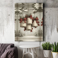 Humorous Holiday Bathroom Wall Art, Christmas Toilet Paper Rolls Canvas, Rustic Plaid Bow Xmas Canvas Print, Humorous Bath Decor Present
