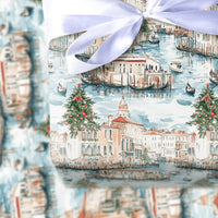 Venice Canal Gift Wrap Roll, Venice Christmas Wrapping Paper, Watercolor Italy Wrapping Paper, Holiday Travel Gift Wrap, Xmas Present Paper