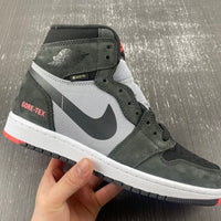 High Top Sneakers, Black Red Gray Colorway, Lace Up Design, Casual Gift for Sneaker Fans