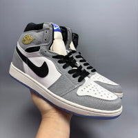 High Top Sneakers, Gray Colorway, Lace Up Design, Casual Gift for Sneaker Fans