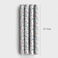 Gold Gymnast Snowflake Gift Wrap, Gymnastics Christmas Wrapping Paper, Winter Sports Holiday Wrapping Paper, Athlete Xmas Wrapping Paper