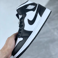 Mid Top Sneakers, White Black Colorway, Lace Up Design, Casual Gift for Sneaker Fans