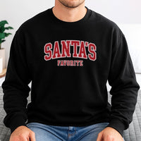 Vintage Varsity Santa Sweatshirt, Santas Favorite Christmas Sweatshirt, Retro Holiday Typography Sweater, Comfy Winter Crewneck Present