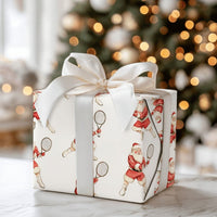 Sporty Santa Holiday Wrapping Paper, Tennis Santa Christmas Wrapping Paper, Watercolor Tennis Player Gift Wrapping Paper, Xmas Gift Wrap