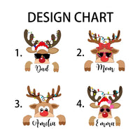 Custom Name Holiday Shirt, Christmas Elk and Bow T-Shirt, Festive Deer Graphic Tee, Personalized Xmas T-Shirt, Matching Family Holiday Present