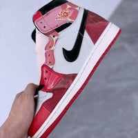 High Top Sneakers, Black Red Colorway, Lace Up Design, Casual Gift for Sneaker Fans