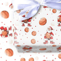 Sporty Christmas Gift Wrap, Basketball Santa Wrapping Paper, Basketball Sneaker Wrapping Paper, Basketball Sports Gift Wrap, Holiday Paper