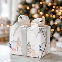 Watercolor State Capitol Holiday Gift Wrap, Texas Flag Christmas Wrapping Paper, Lone Star State Wrapping Paper Roll, Southern Present Wrap