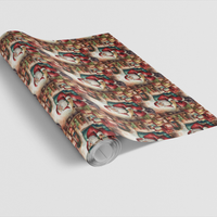 Santa Checking List Gift Wrap, Vintage Santa Christmas Wrapping Paper, Nostalgic Holiday Wrapping Paper, Retro Xmas Gift Wrap
