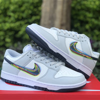 Low Top Sneakers, White Gray Colorway, Lace Up Design, Casual Gift for Sneaker Fans