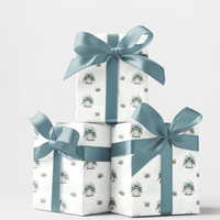 Winter Floral Holiday Gift Wrap, Christmas Bells Gift Wrapping Paper, Festive Botanical Xmas Wrapping Paper, Holiday Present Gift Wrap Roll