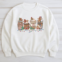 Adorable Christmas Coffee Holiday Crewneck, Gingerbread Hot Cocoa Sweatshirt, Gingerbread Bakery Sweater, Comfy Xmas Coffee Pullover