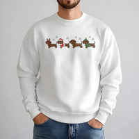 Adorable Wiener Dog Holiday Sweatshirt, Dachshund Christmas Sweatshirt, Festive Doxie Puppy Sweatshirt, Dog Mom Xmas Crewneck, Pet Lover Present