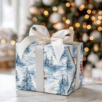 SUP Christmas Gift Wrap, Paddleboarding Santa Wrapping Paper, Winter Forest Holiday Present Paper, Adorable Coastal Xmas Gift Wrap Roll
