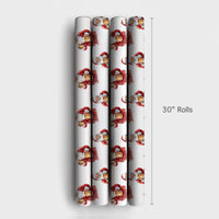 Watercolor Christmas Gift Wrap, Humorous Santa Drinking Beer Wrapping Paper, Humorous Holiday Wrapping Paper