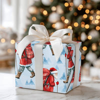 Watercolor Outdoor Santa Wrapping Paper, Hiking Santa Christmas Wrapping Paper, Winter Hiker Claus Wrapping Paper, Nature Lover Gift Wrap