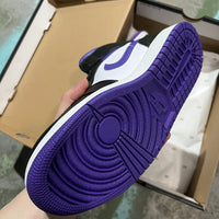 Mid Top Sneakers, White Black Purple Colorway, Lace Up Design, Casual Gift for Sneaker Fans
