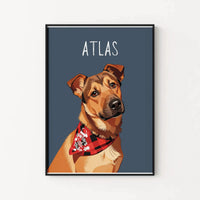 Modern Pet Art Print, Custom Dog Portrait Poster, Personalized Dog Photo Poster, Custom Pet Wall Art, Christmas Present for Dog Lovers